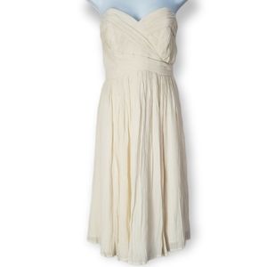NWT French Connection off white Mine & Yours strapless dress Womens 10